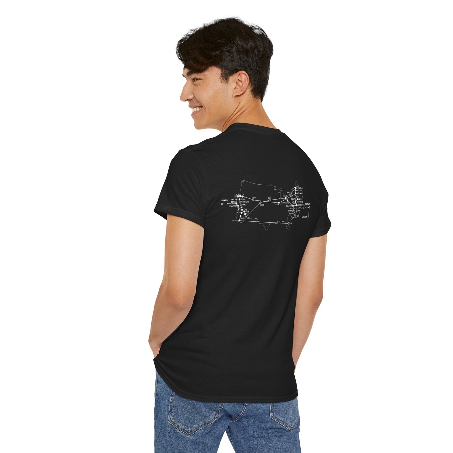 ARPANET T-Shirt with Logo and Network Map