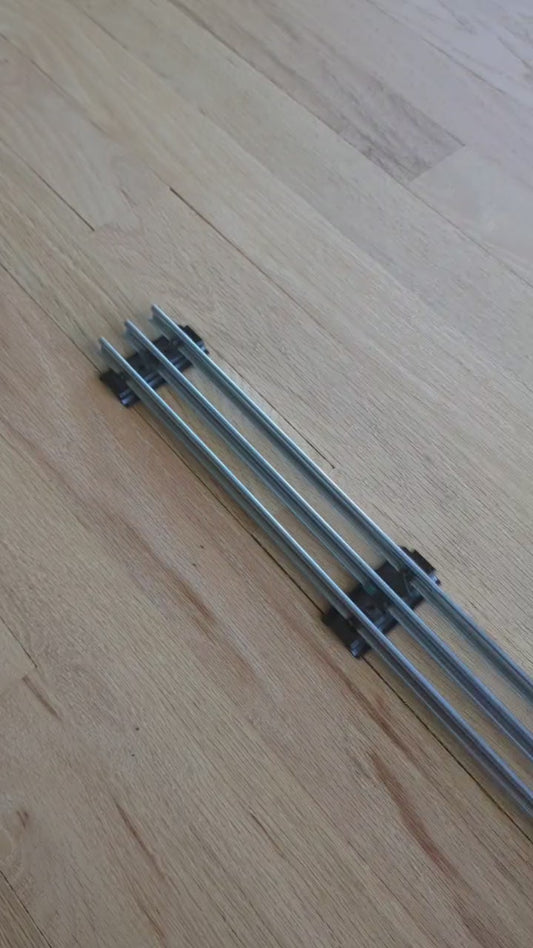 Snap on Railroad Ties for O Gauge Model Railroads Using Tubular Train Track