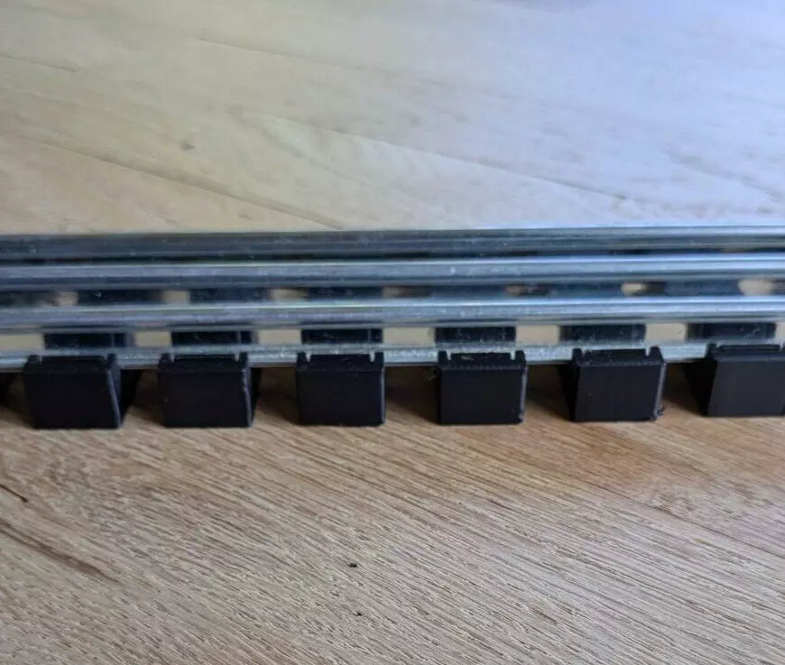 Snap on Railroad Ties for O Gauge Model Railroads Using Tubular Train Track