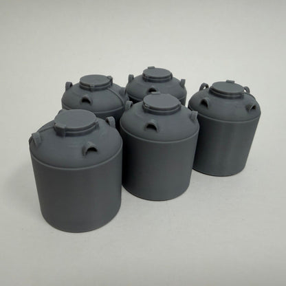 O Scale Canisters, Set of 5 for Lionel Gondolas - Unpainted Gray Train Load