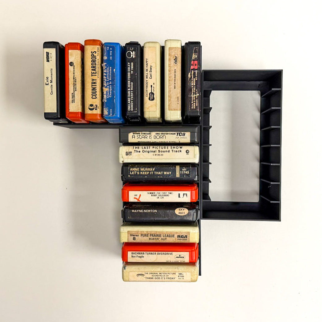 8-Track Tape Wall Organizer – Modular Storage Rack & Display