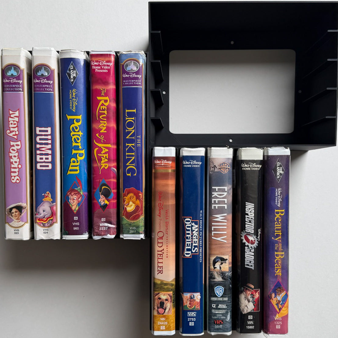 Clamshell VHS Wall Organizer – Modular Storage Rack & Organizer