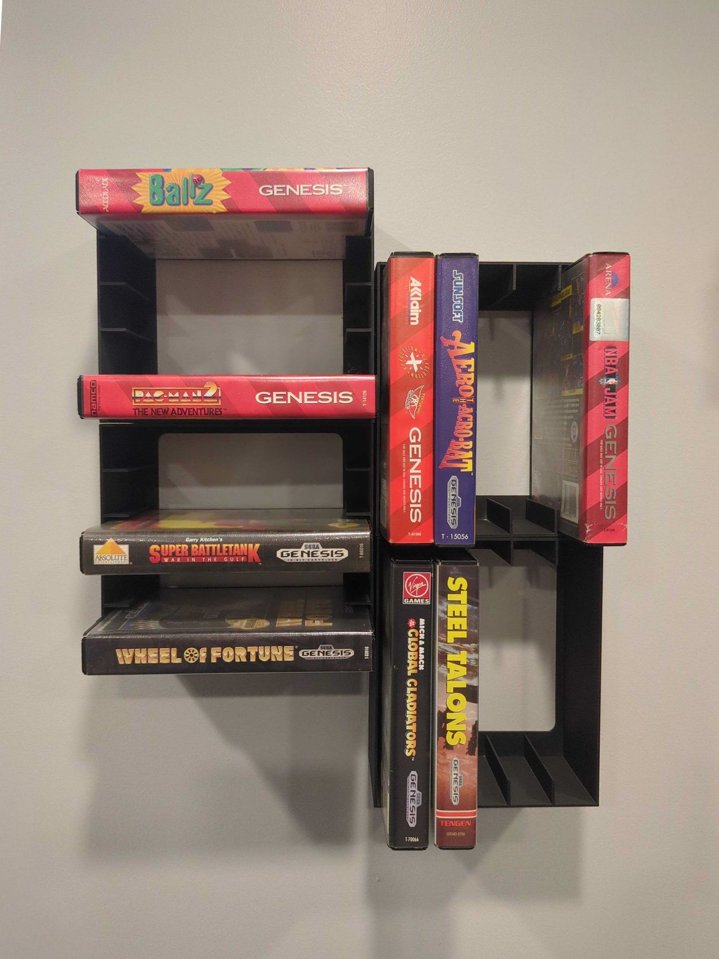SEGA Genesis Boxed Video Game Cartridge Wall Mount / Organizer / Display