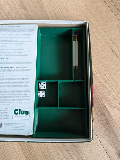 1998 Clue Board Game - Improved, Custom, Game Piece Organizer