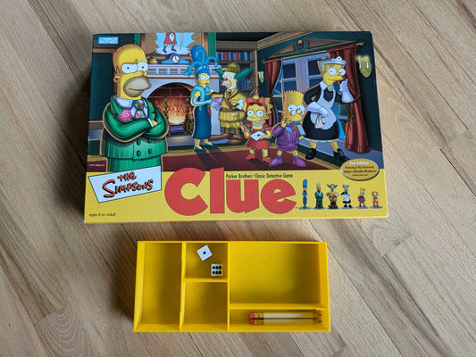 Simpsons Clue Board Game - Improved, Custom, Game Piece Organizer