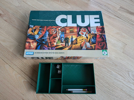 2005 Clue Board Game - Improved, Custom, Game Piece Organizer