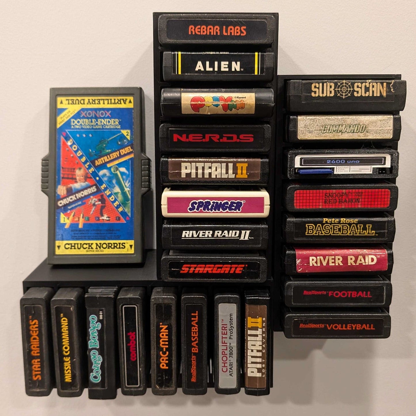 Atari 2600 Video Game Cartridge Wall Mount / Organizer / Display